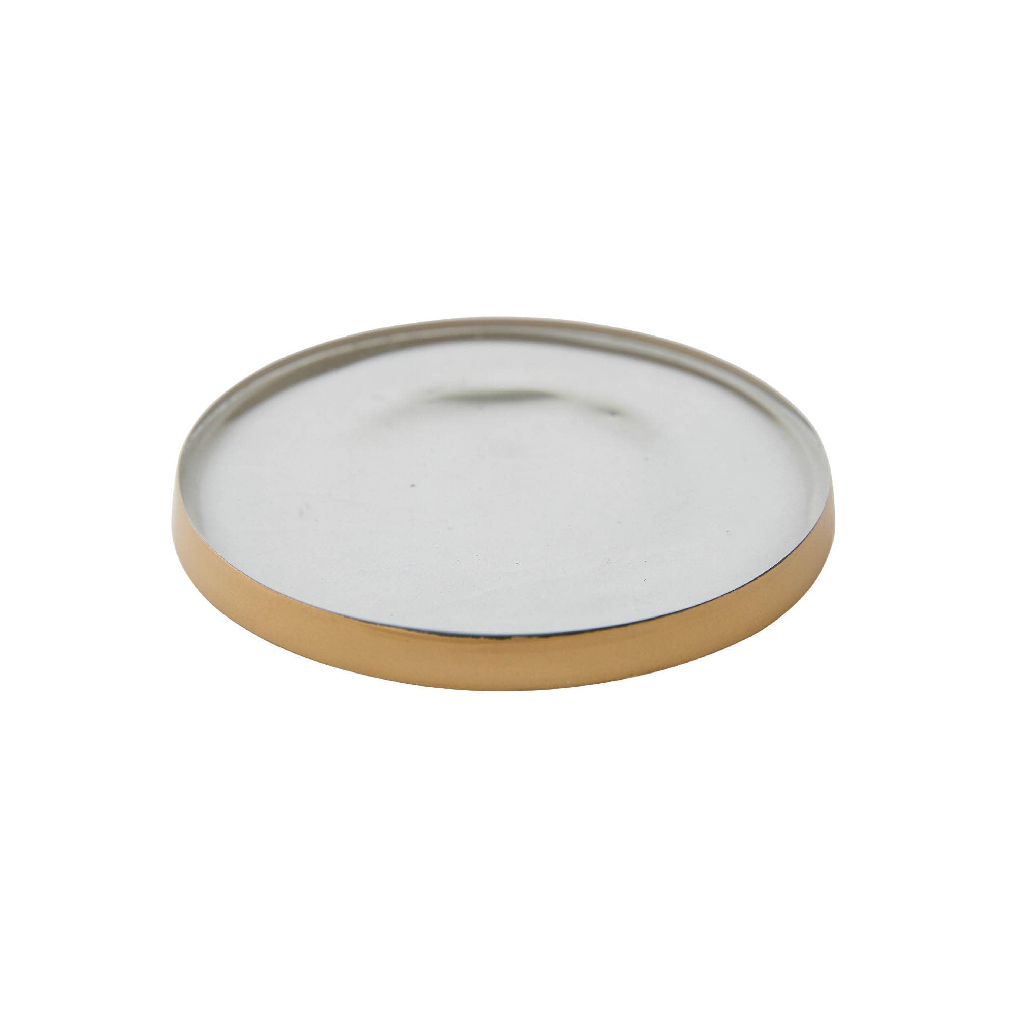 6" Gilded Glass Coaster for Small Round Botanical Candles - Shoppe Details and Design.