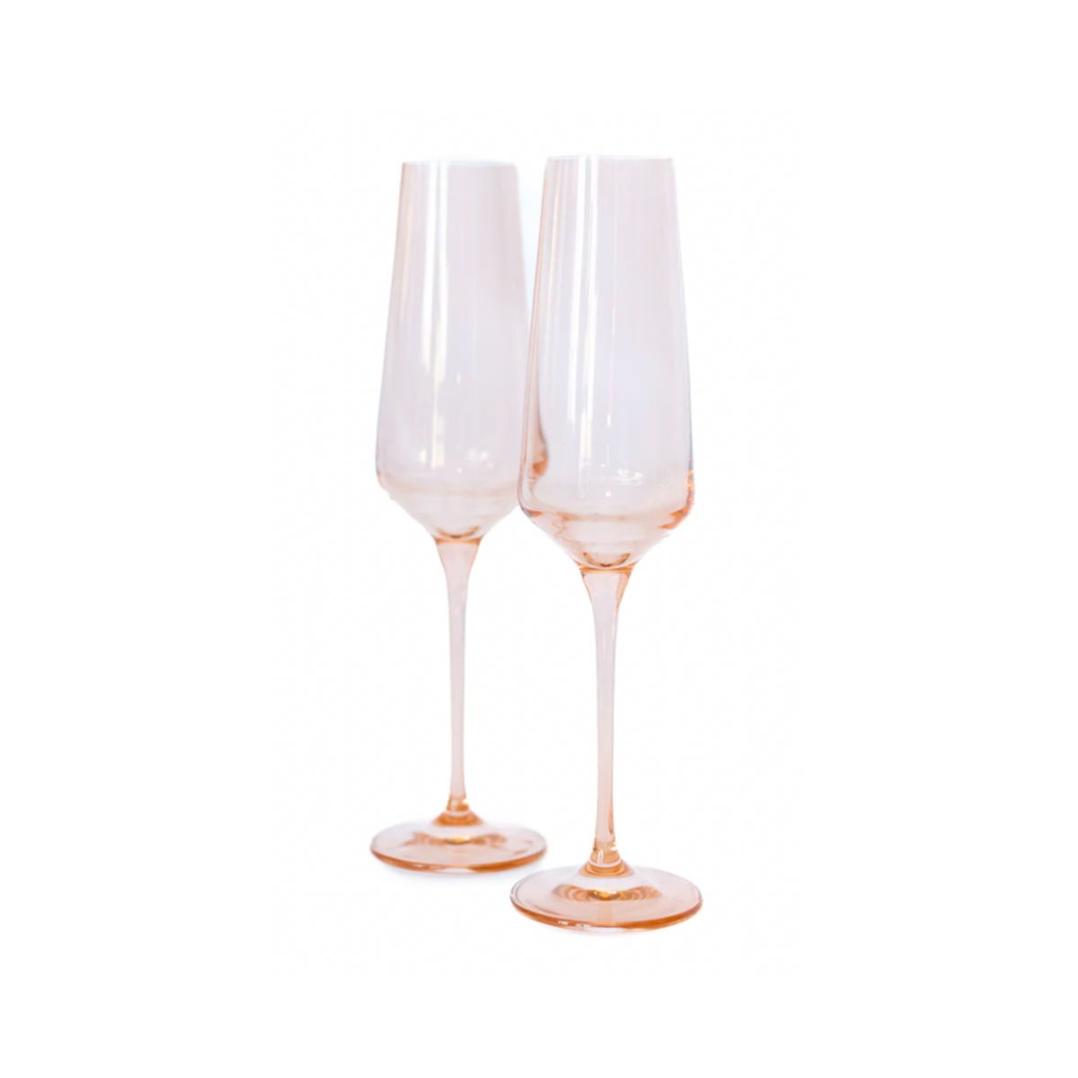 Estelle Colored Glass Estelle Color 2-Piece Champagne Flute Glass Set Blush Pink