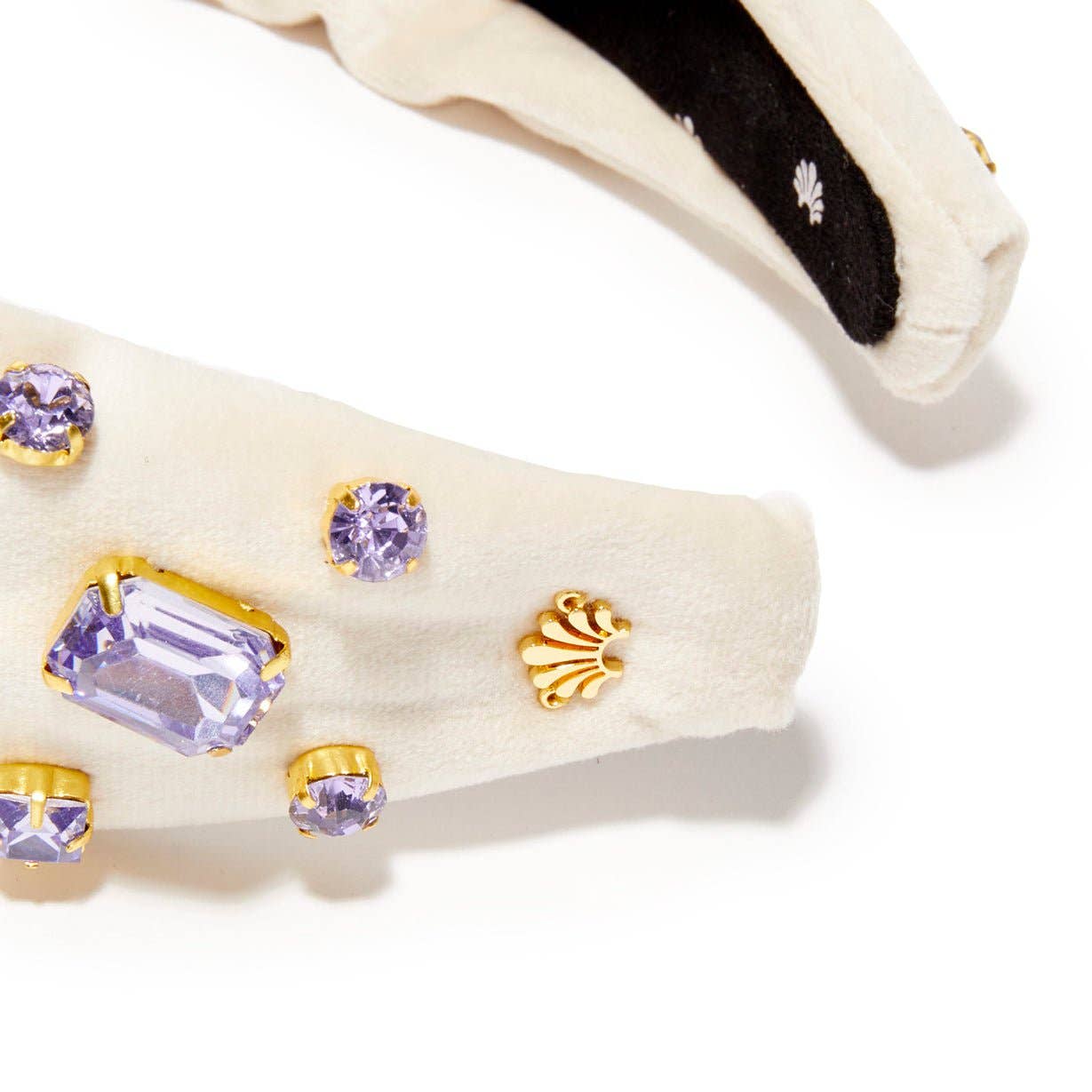 Purple Crystal Embellished Velvet Headband.