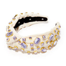 Purple Crystal Embellished Velvet Headband.