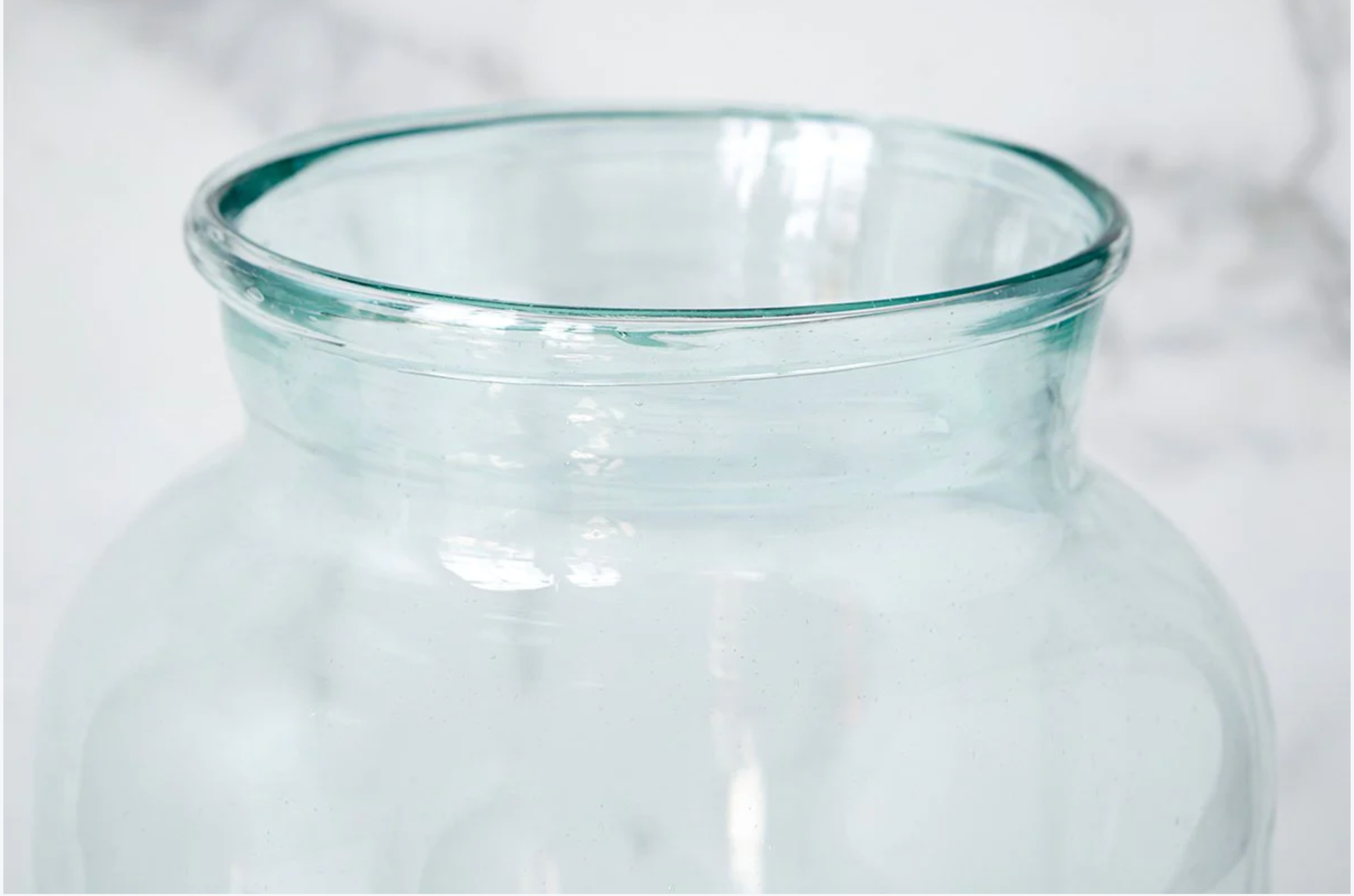 EtuHome clear glass Mason jar, 5L size, made from recycled European glass with vintage green-blue tint and natural imperfections, perfect decorative accent.
