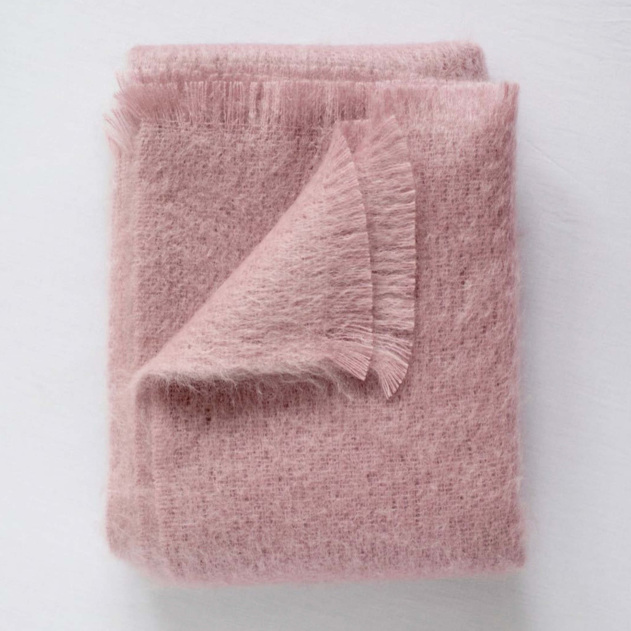 rouge mohair throw