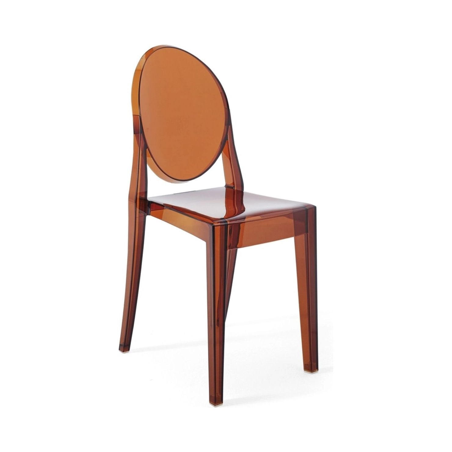 Transparent Amber Victoria Ghost Chairs by Philippe Starck - Set of 2