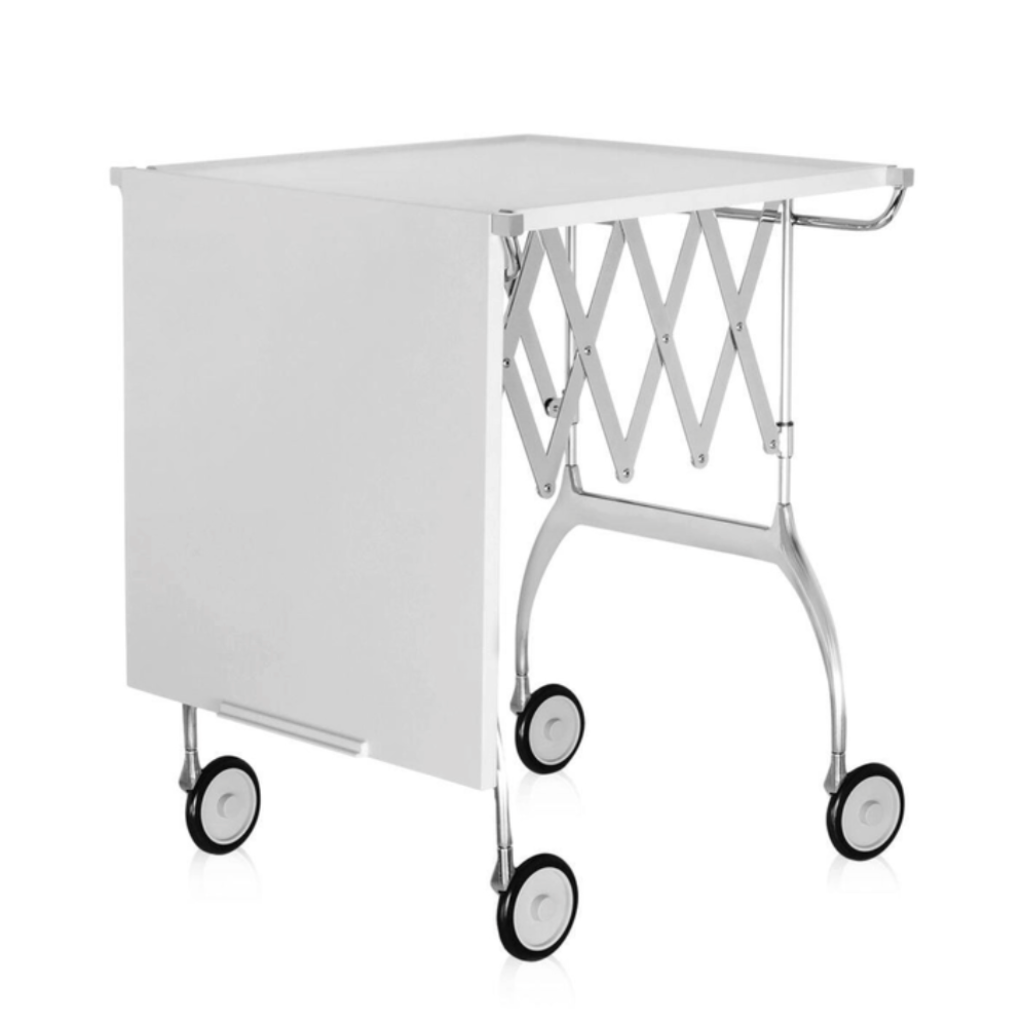 Stylish Battista Cart with mat cream finish by Kartell.