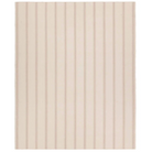 Beige stripe rug with handwoven flatwoven PET yarns, featuring thin and thick cream and beige stripes, low 1/3" pile, durable polypropylene backing.