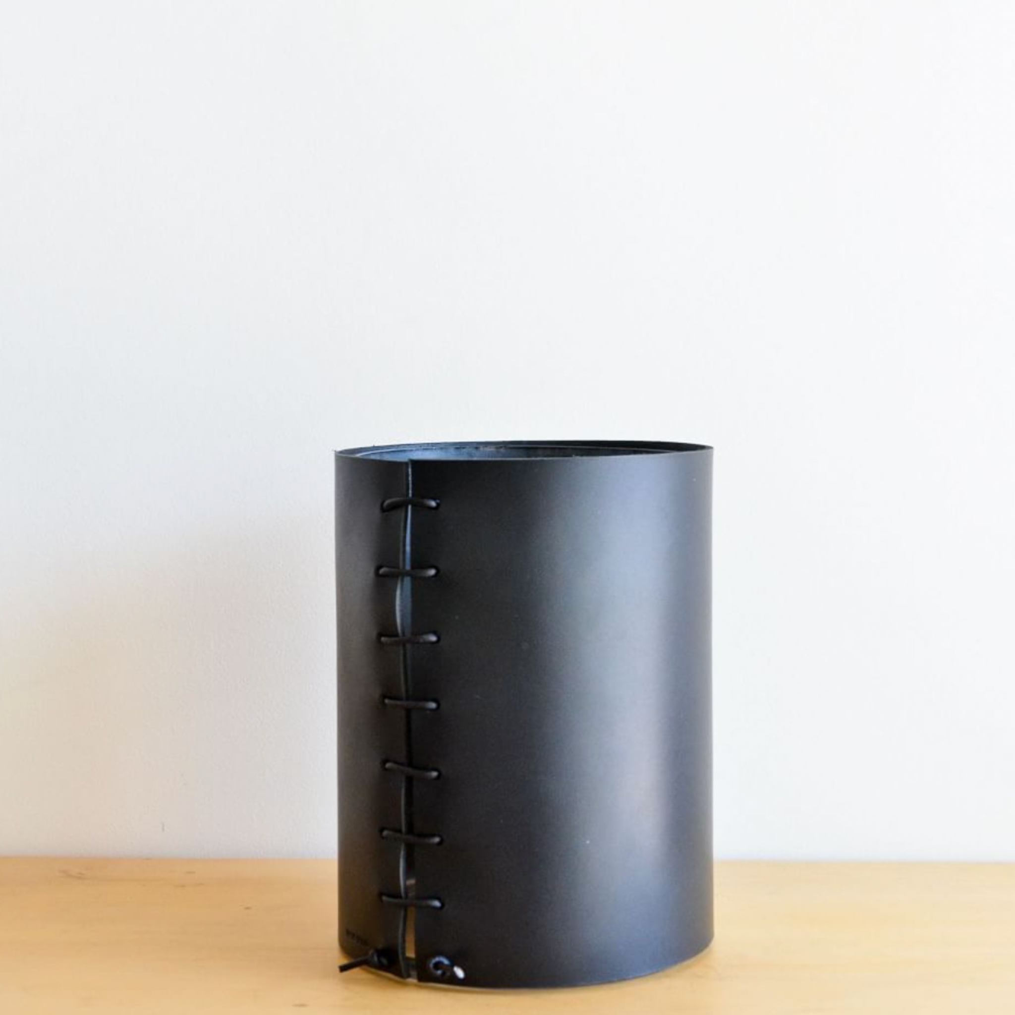 Small Black Leather Wrapped Vase - Shoppe Details and Design.