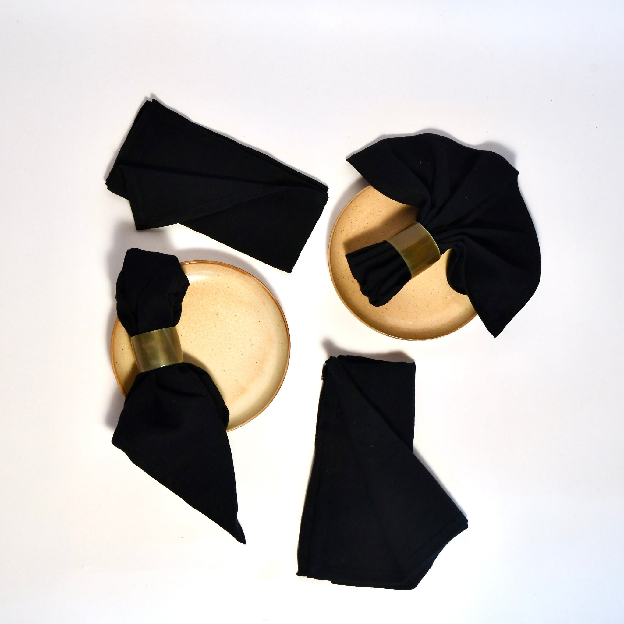 Luxury Black Linen Napkins - Set of 4 - Shoppe Details and Design.
