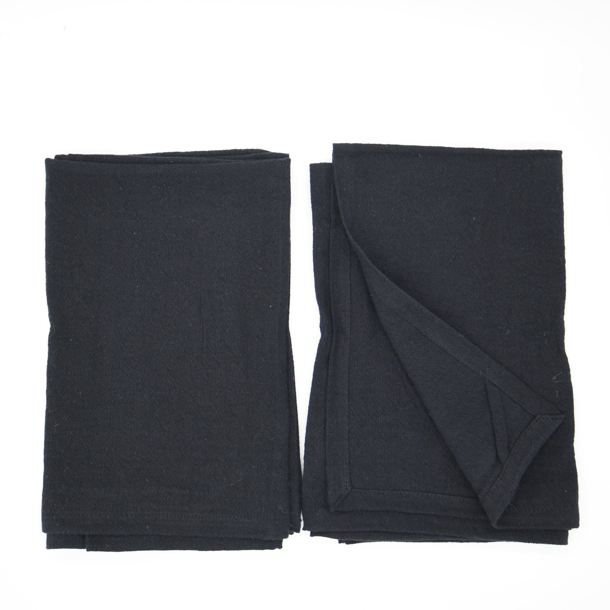 Black Tea Towels Set: Handcrafted Elegance - Shoppe Details and Design.