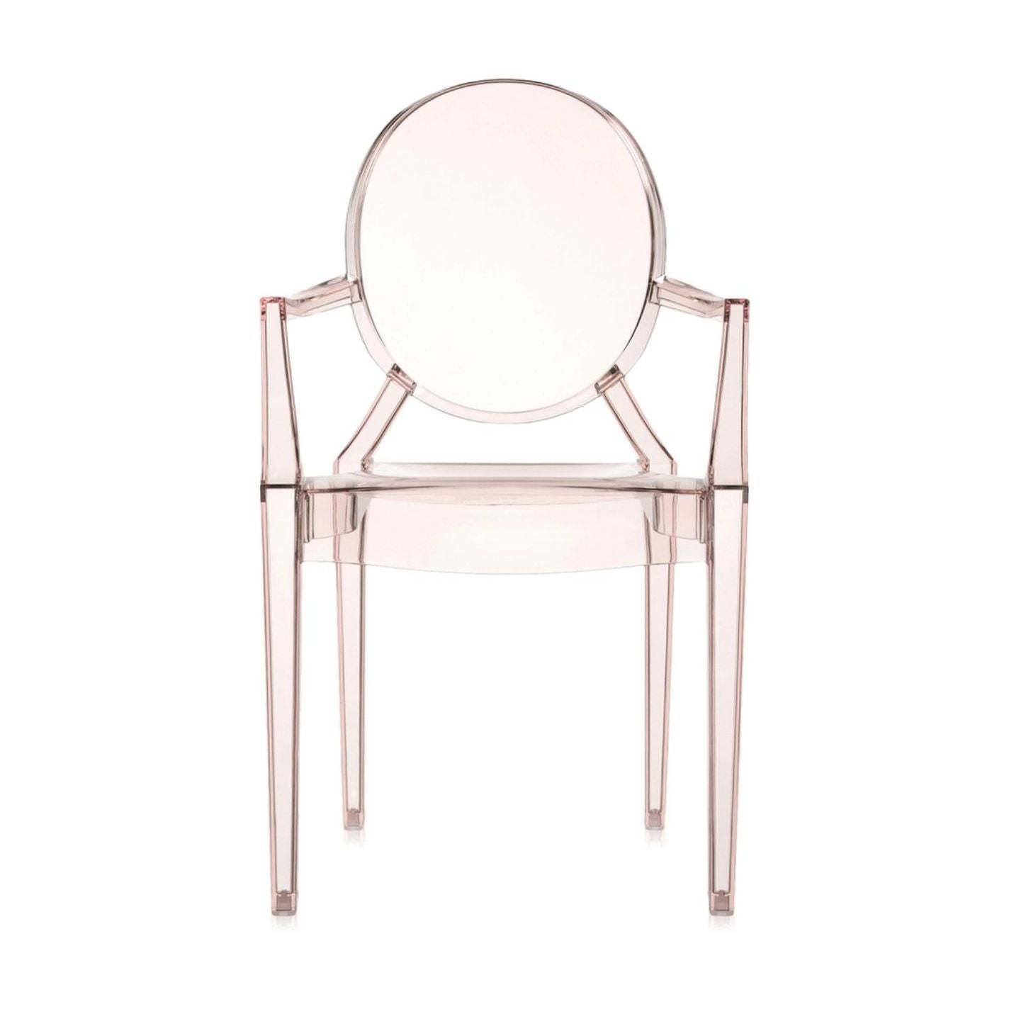 Elegant Blush Orange Louis Ghost Chairs with Arms - Philippe Starck Design