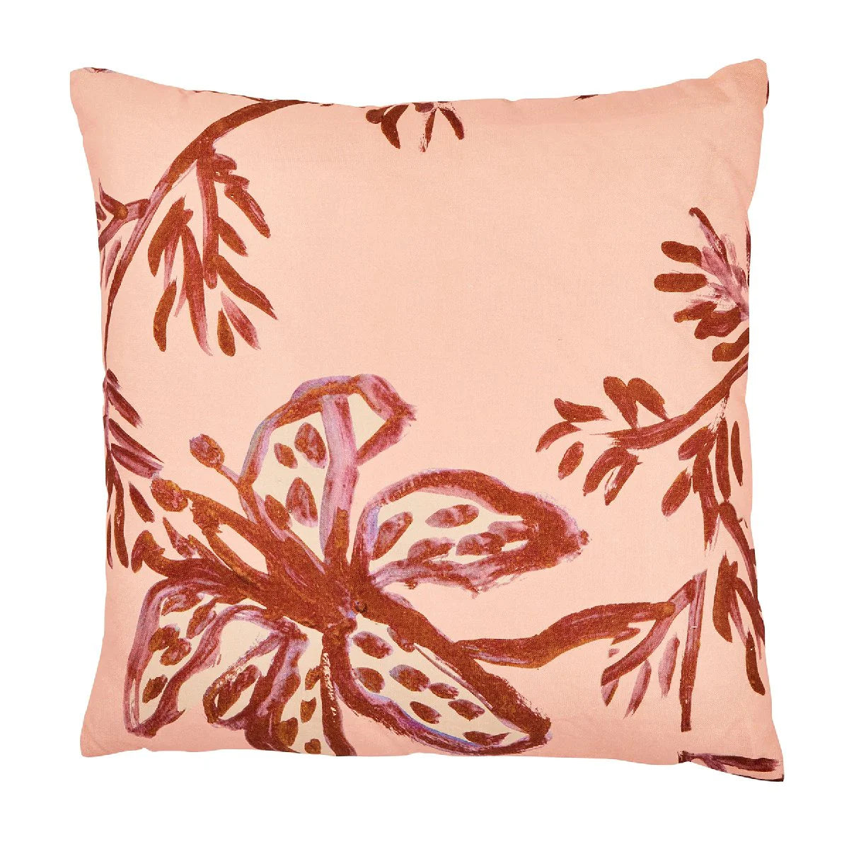 spotted tiger lily linen pillow cover in peach with bonnie and neil original artwork in melbourne.