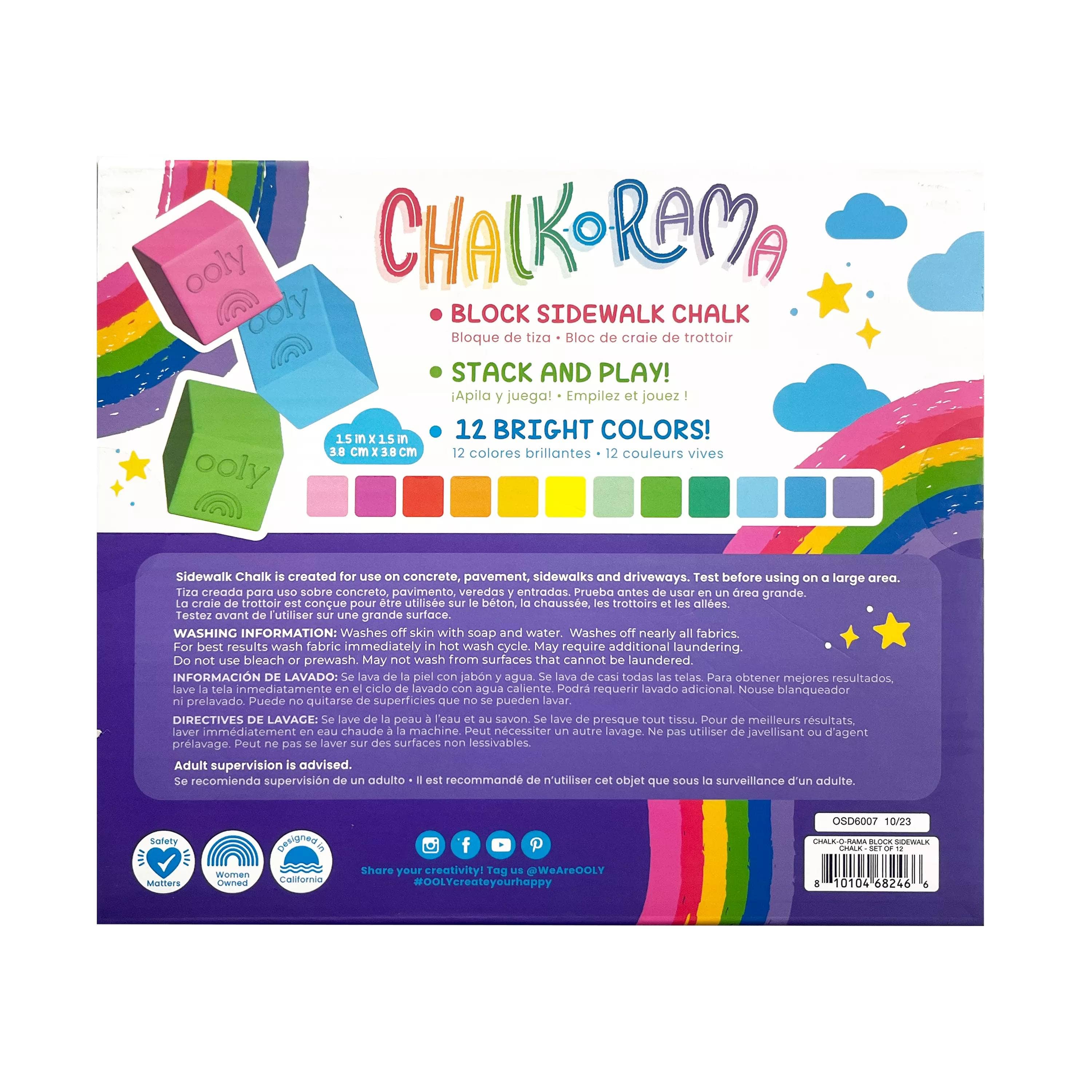 Ooly Chalk-O-Rama Block Sidewalk Chalk.