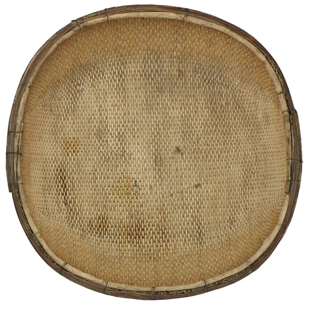 "Antique Chinese Harvest Basket used for rustic cultural decor"