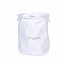 collapsible hamper in white.