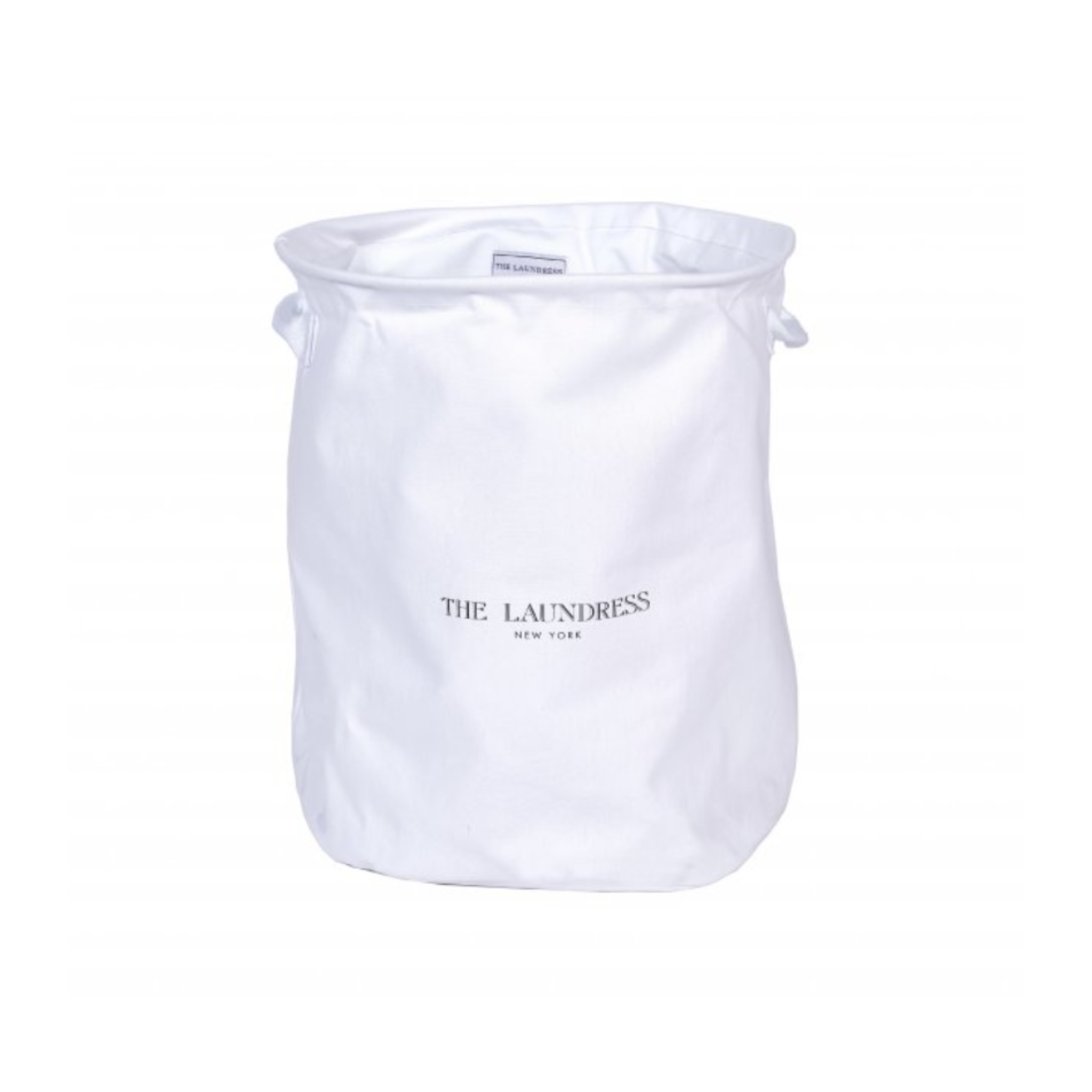 collapsible hamper in white.