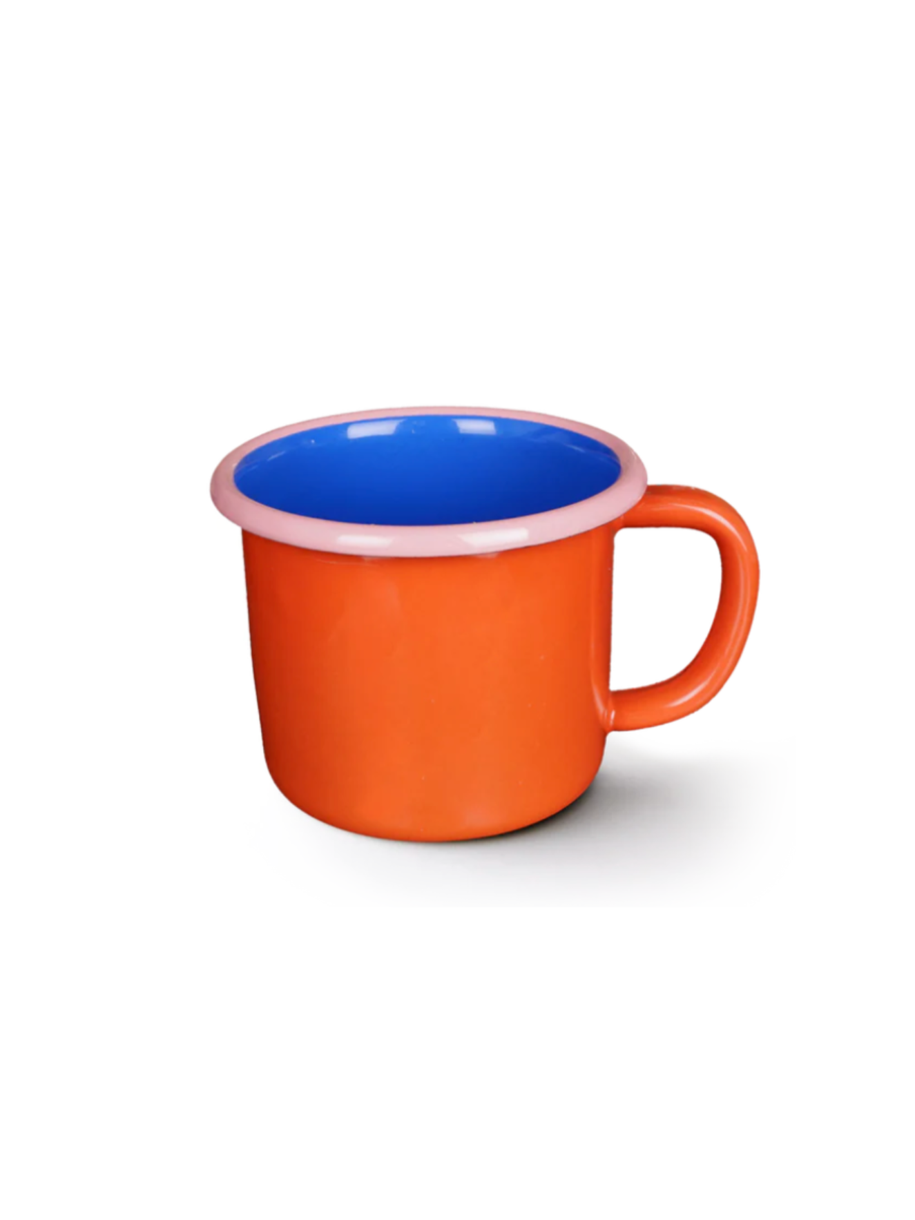 colorama enamelware mug in coral.