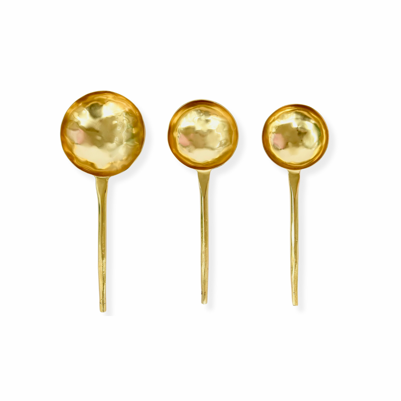 elegant gold stainless steel spoons - set of 3.