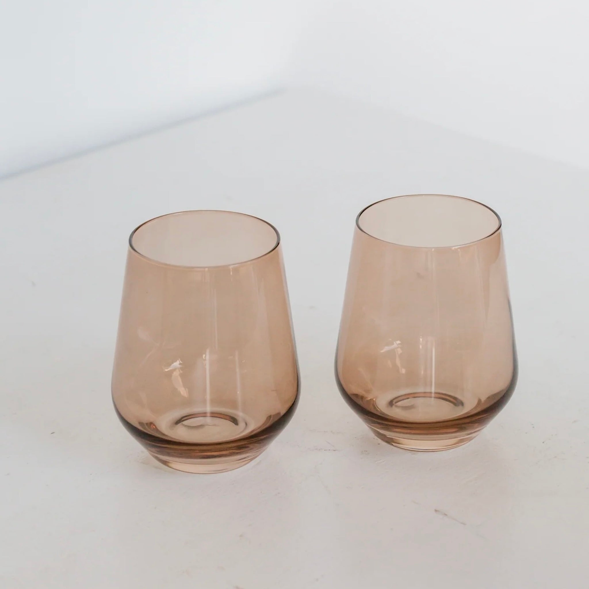 Amber Smoke Wine Stemless: Set of 2 - Shoppe Details and Design.