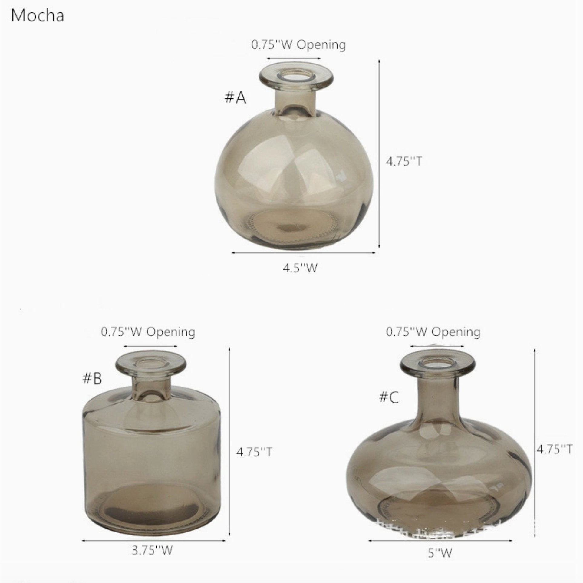 Glass Flower Bud Vase in Mocha | Sweet Home Deco - Details and Design - Vase - Sweet Home Deco