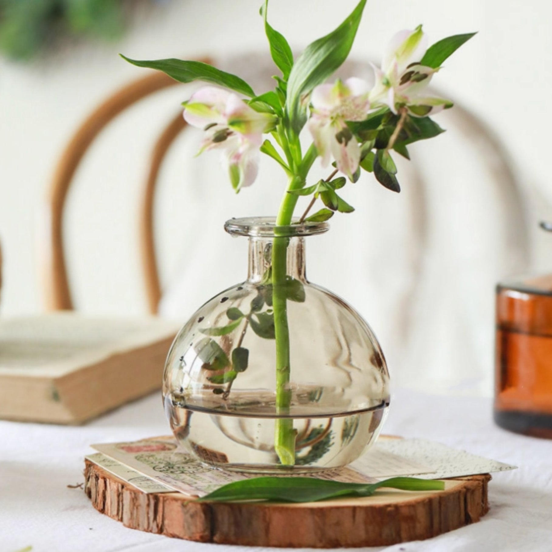 Glass Flower Bud Vase in Mocha | Sweet Home Deco - Details and Design - Vase - Sweet Home Deco