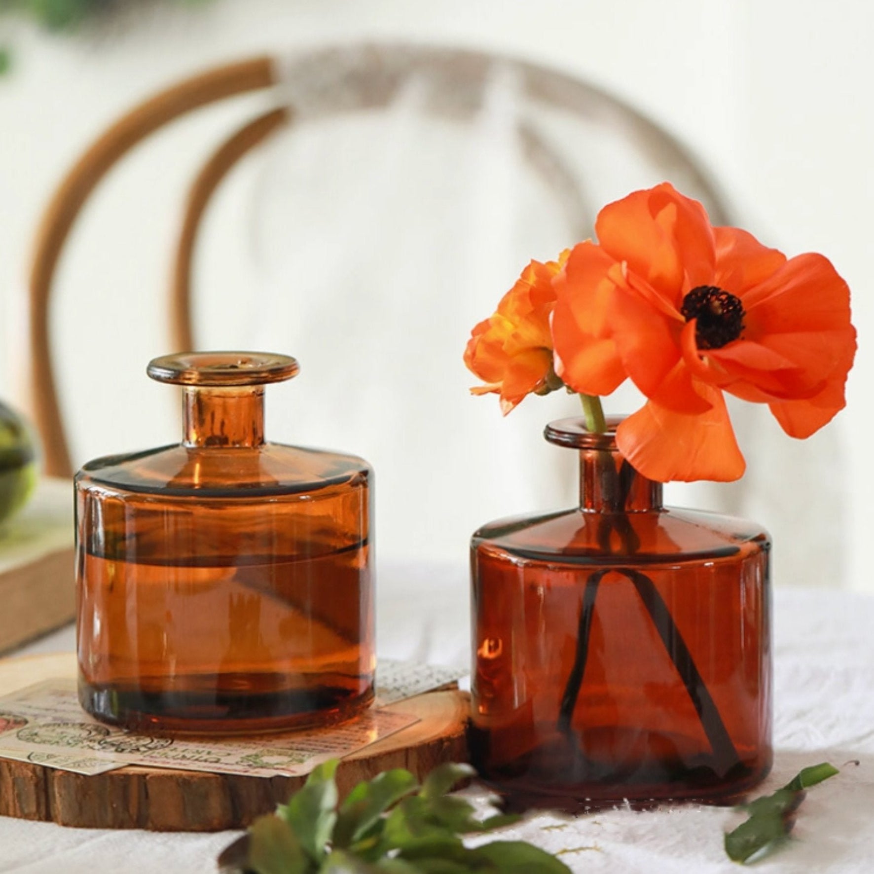 Glass Flower Bud Vases in Amber | Sweet Home Deco - Details and Design - Vase - Sweet Home Deco