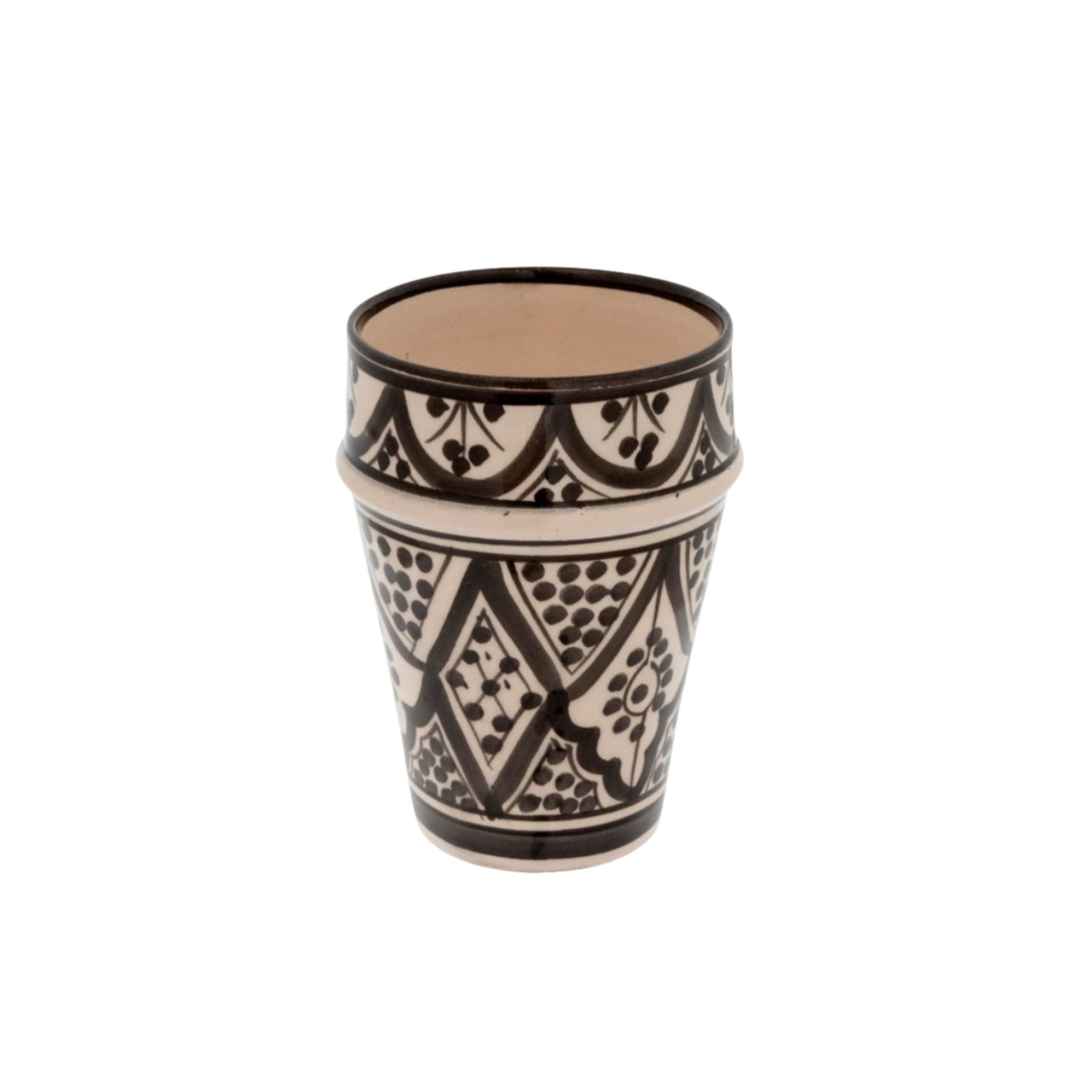 hand-painted moroccan cup in black - Shoppe Details and Design Showroom.