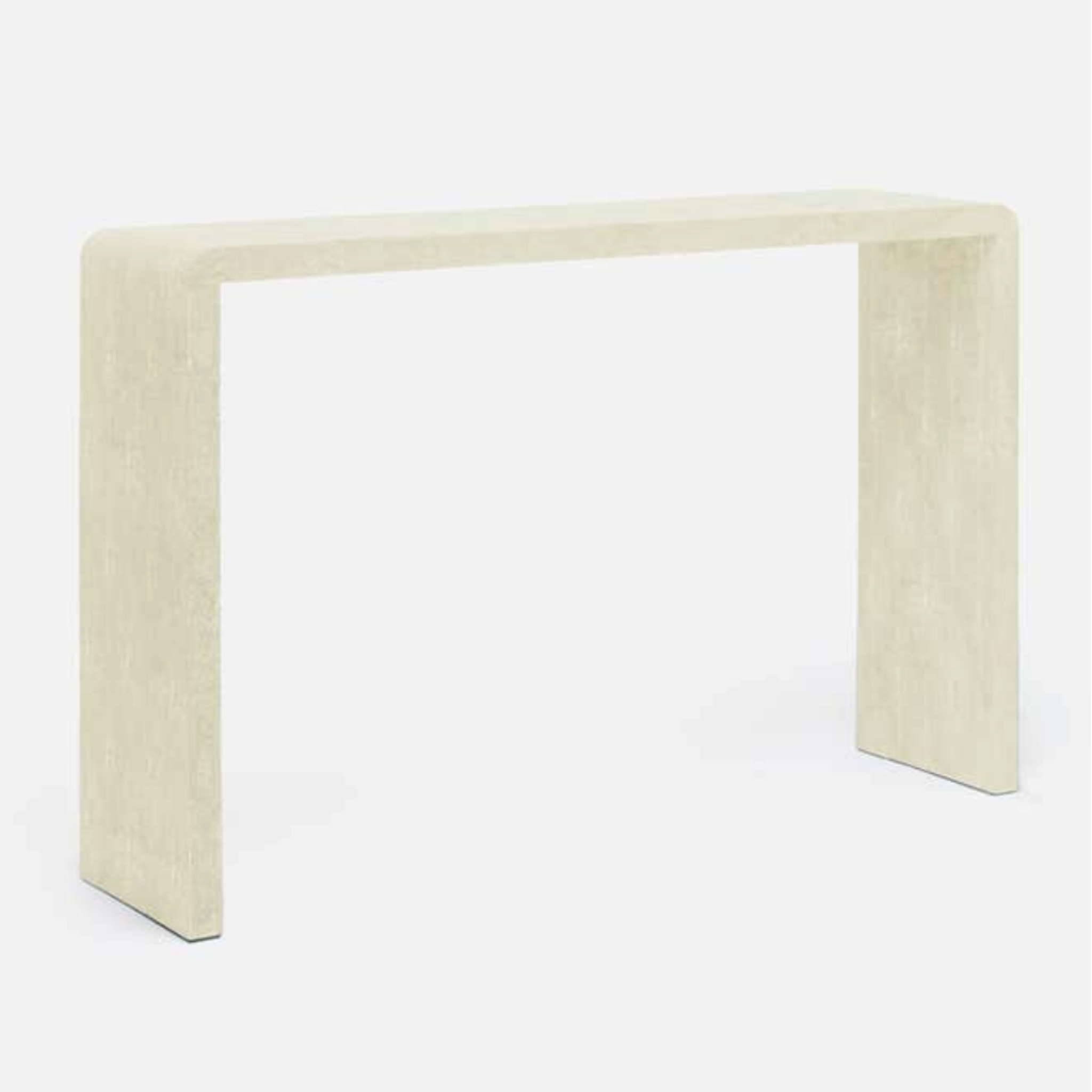 ivory faux shagreen narrow console table.
