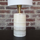 mini cylinder lamp in jade & brass