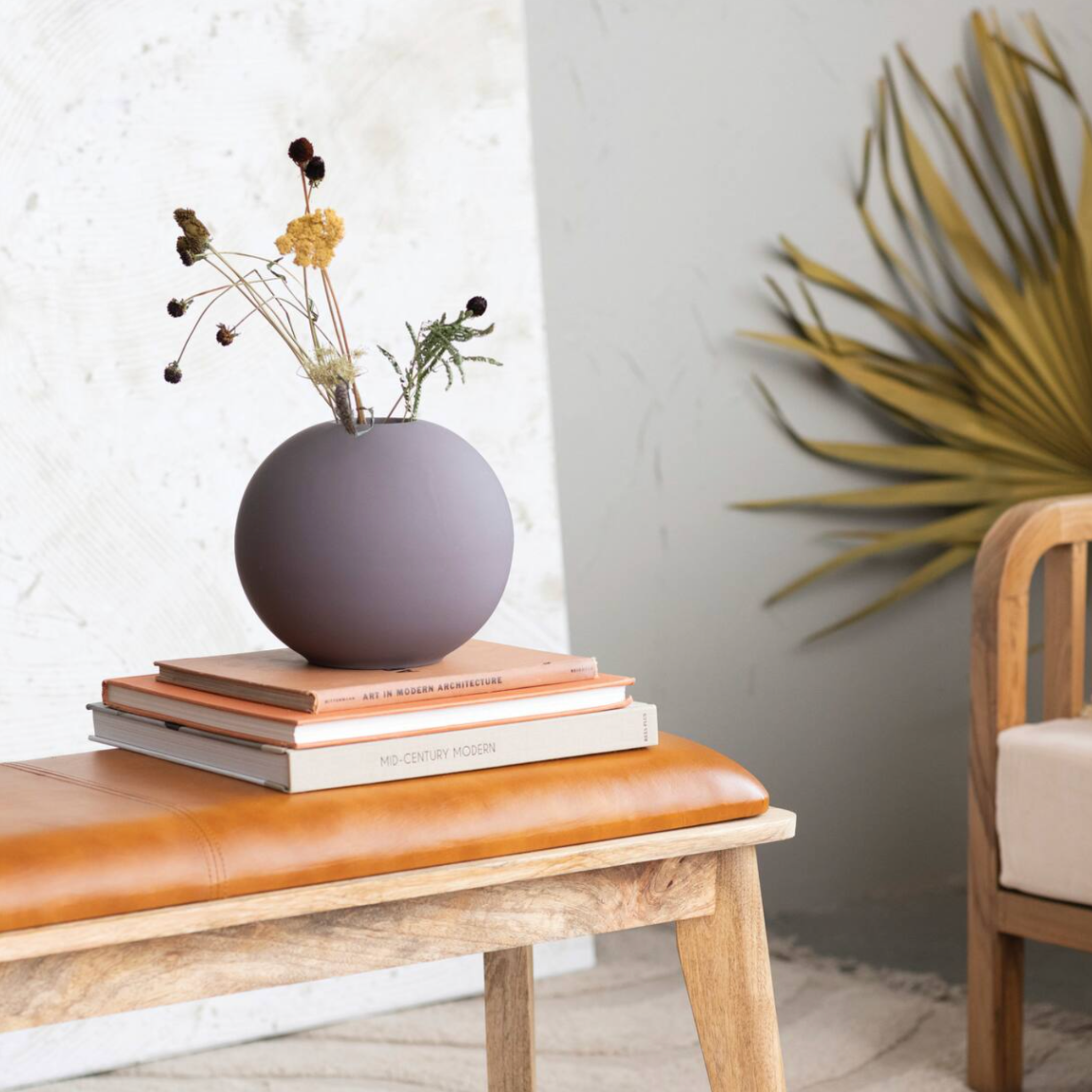 matte plum latex glaze stoneware vase.