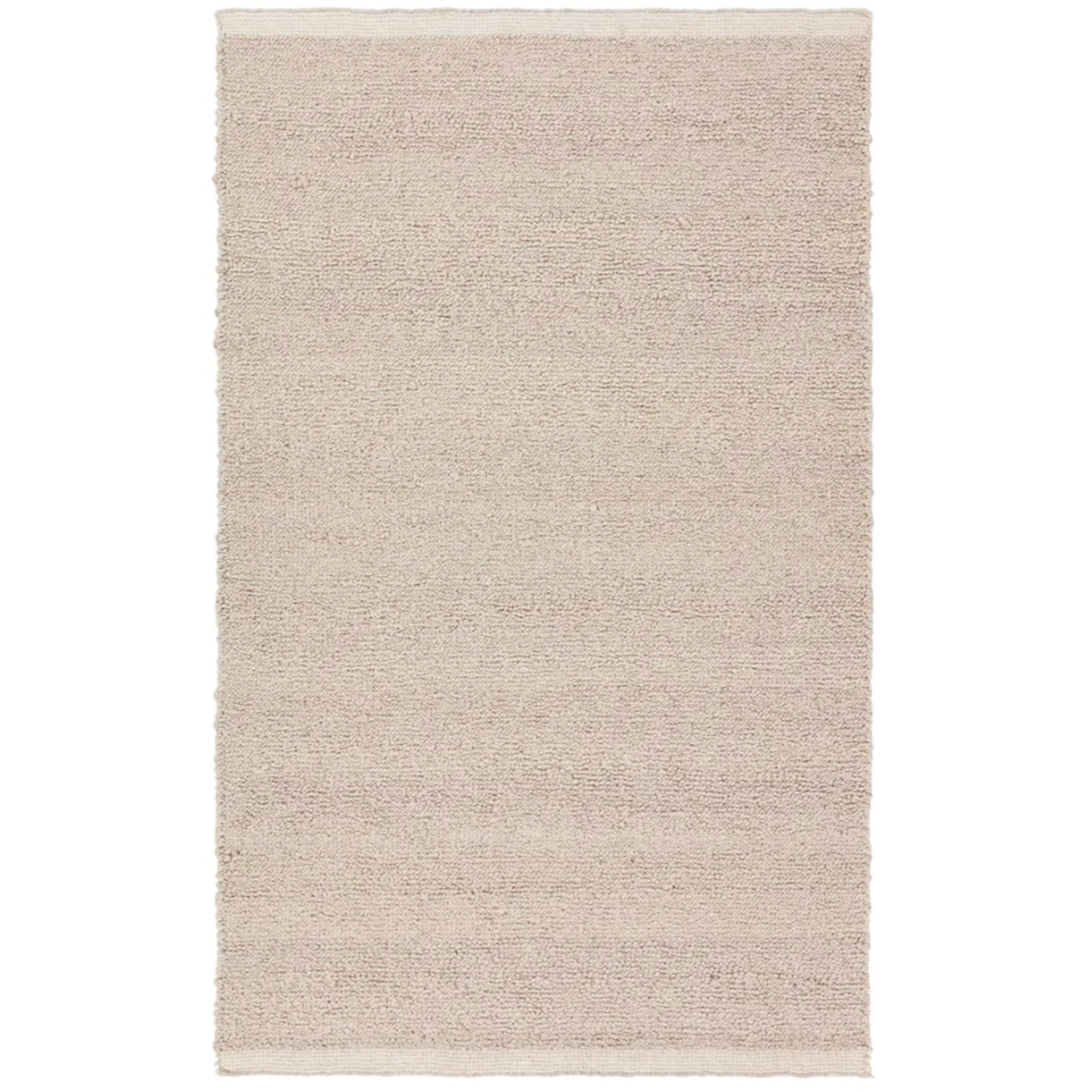 Neutral Texture Rug in Oatmeal, handwoven with pebble boucle texture, 100% PET yarn, durable for indoor or outdoor use.