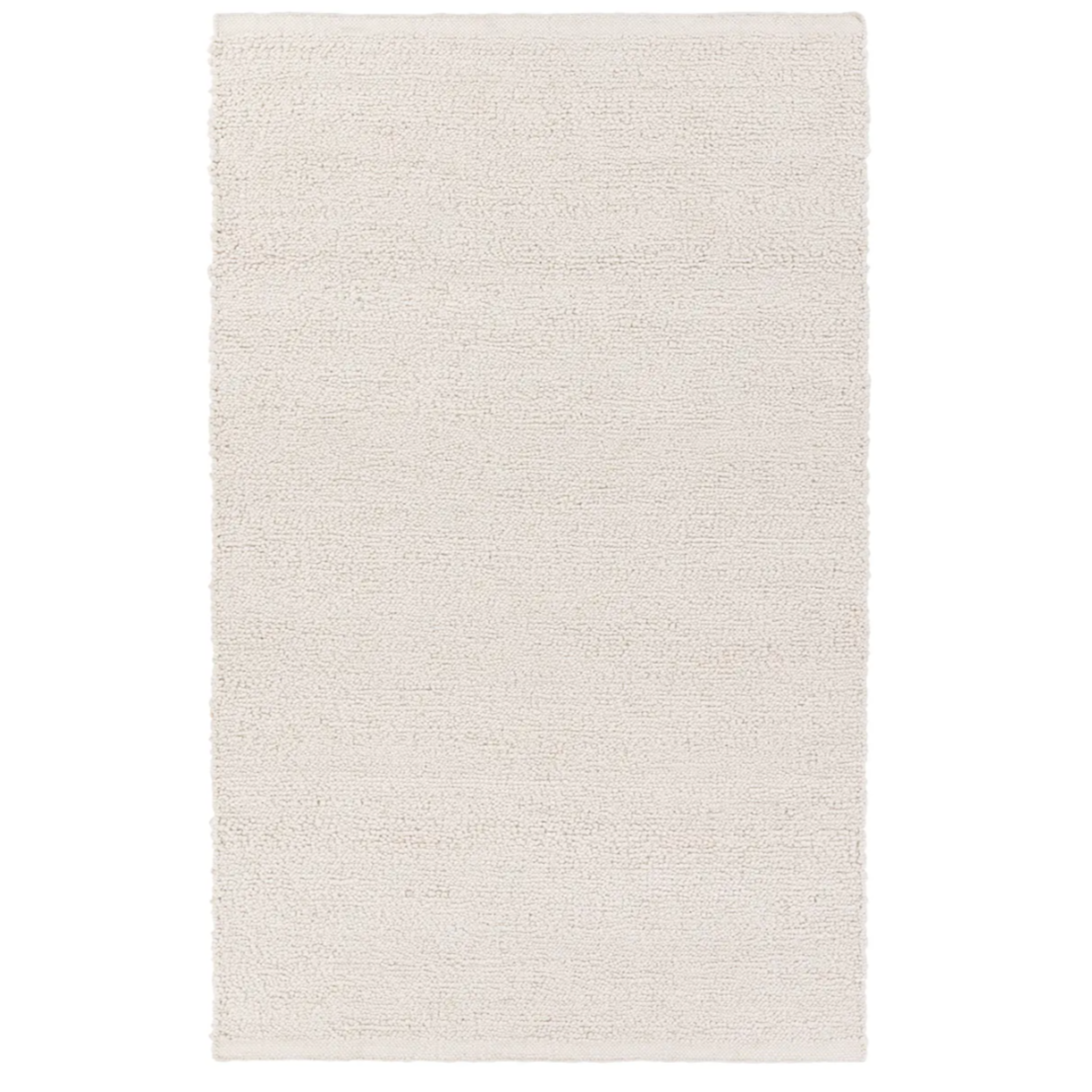 Neutral Texture Rug in white with 1/2-inch thickness, handwoven from durable 100% PET yarn, perfect for indoor or outdoor use.