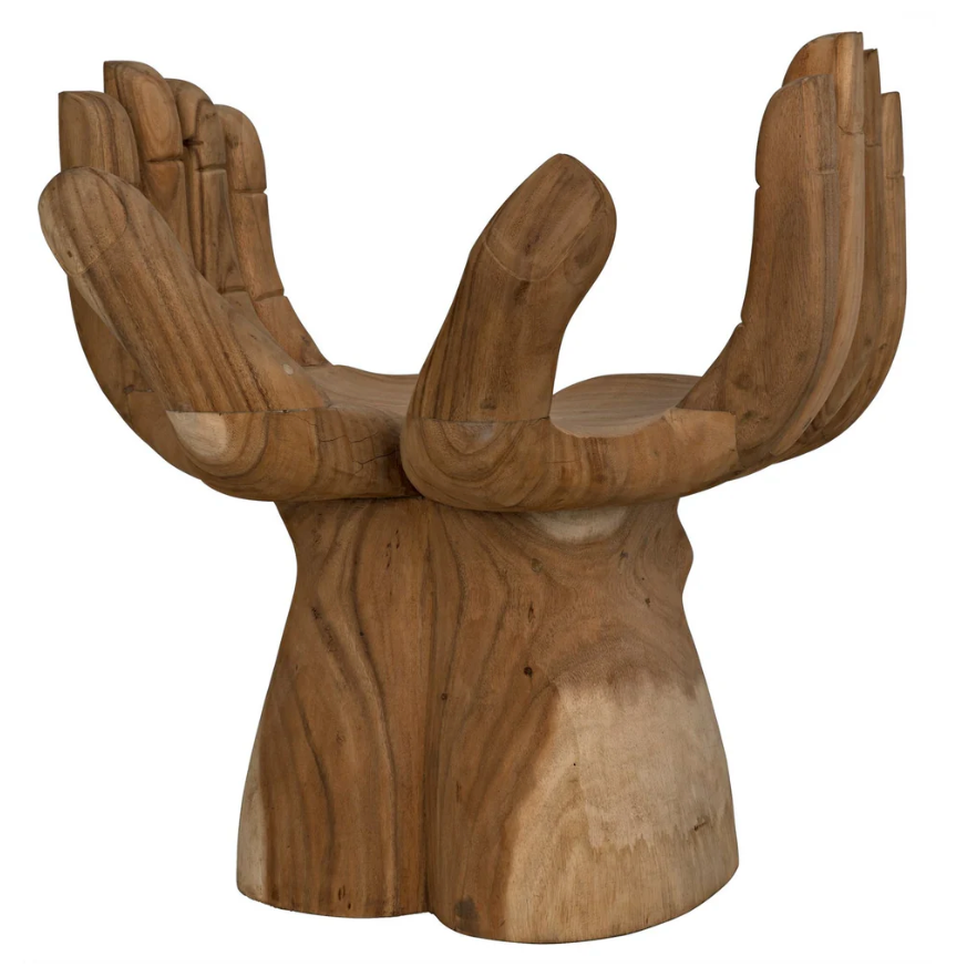 stylish teak le main accent chair.