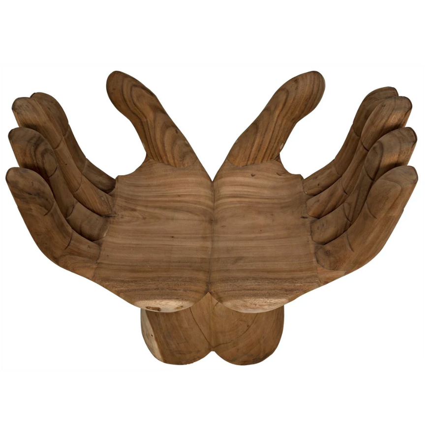 stylish teak le main accent chair.