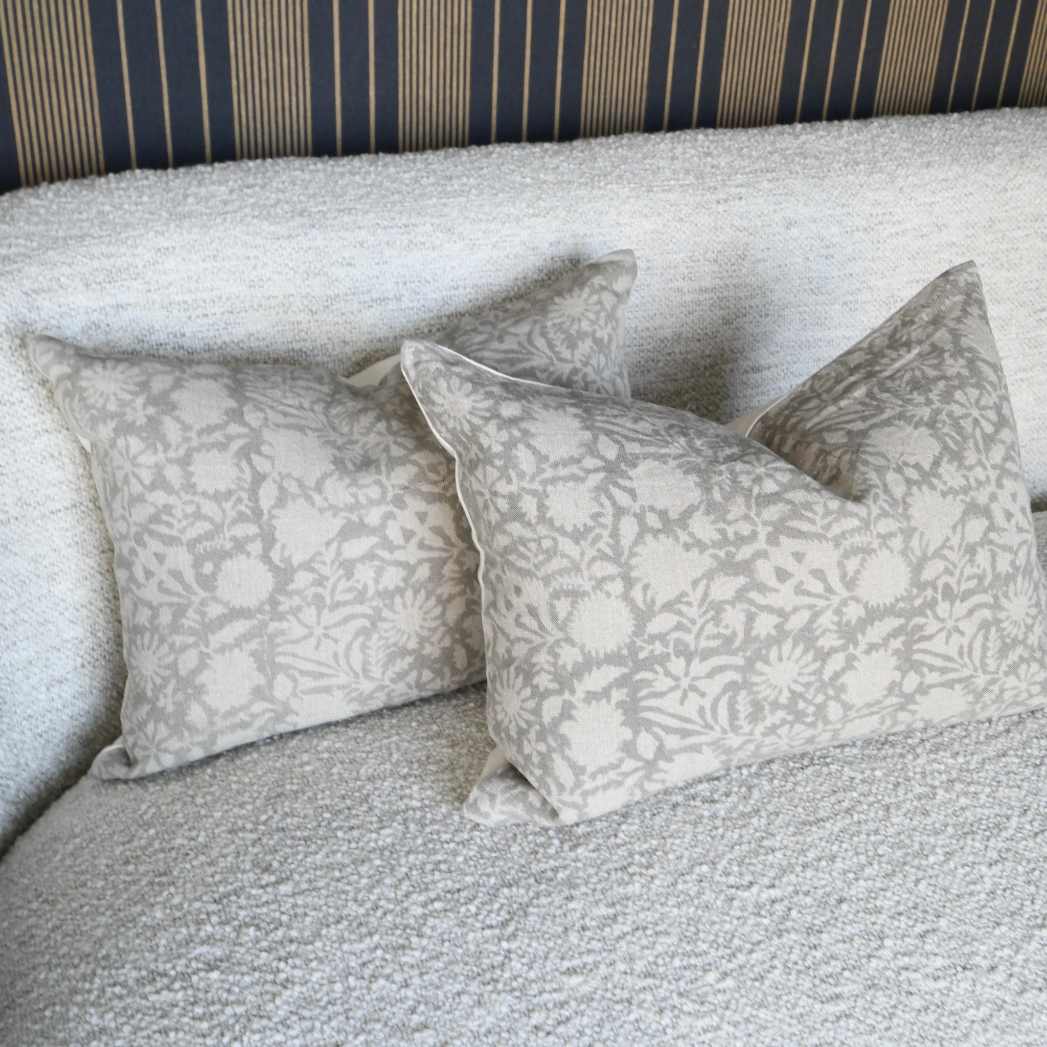 pillow bundle set of two greige floral.