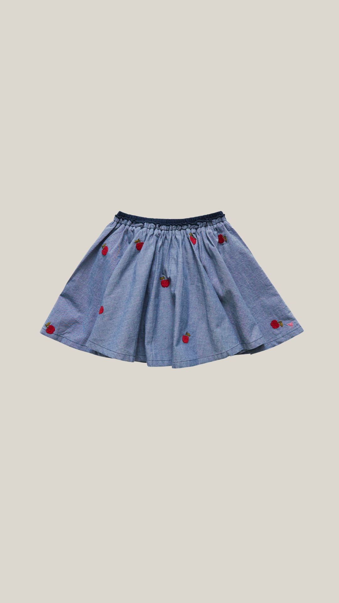 pink chicken - girls gianna skirt in apple embriodery.