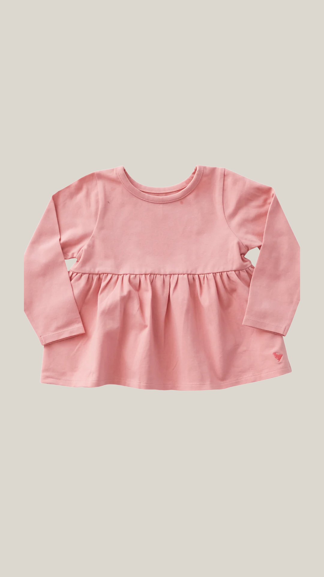 pink chicken - girls organic bette top in apricot.