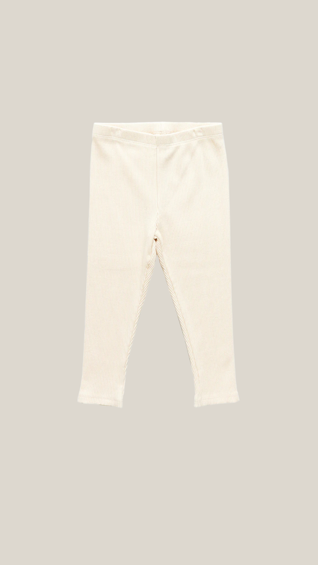 pink chicken - girls organic rib legging in cream.
