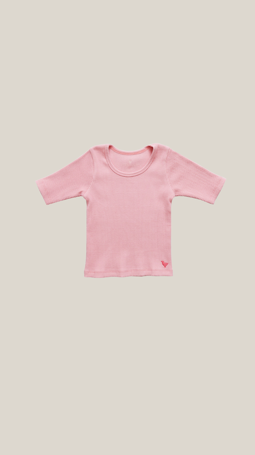 pink chicken - girls organic rib top in apricot.