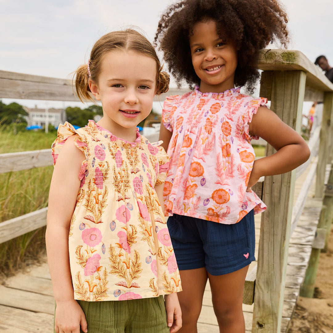 Girls Stevie Top in Purple Gilded Floral | Chic Boho Fashion | Pink Chicken.