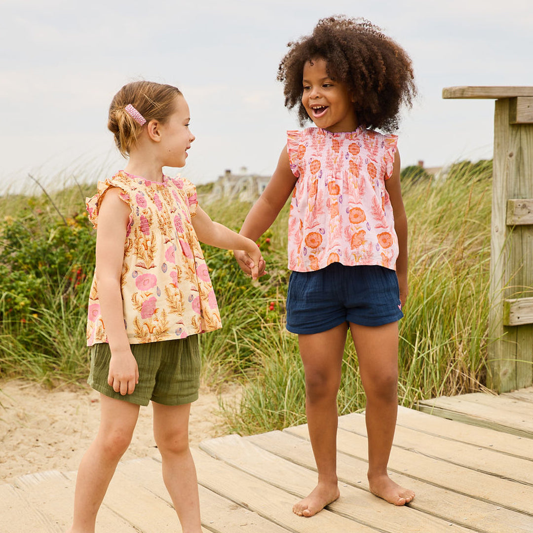 Girls Stevie Top in Purple Gilded Floral | Chic Boho Fashion | Pink Chicken.