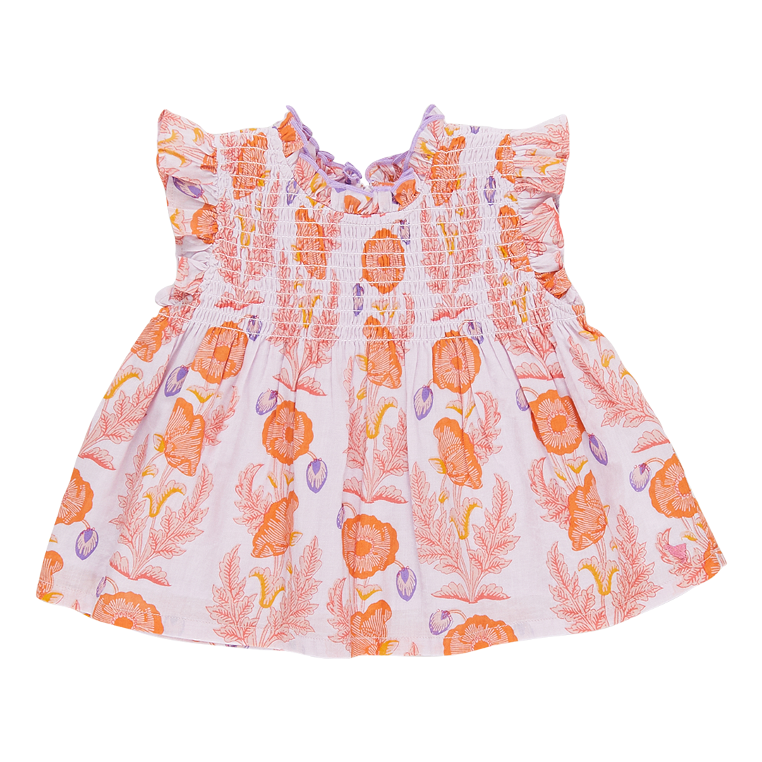 Girls Stevie Top in Purple Gilded Floral | Chic Boho Fashion | Pink Chicken.