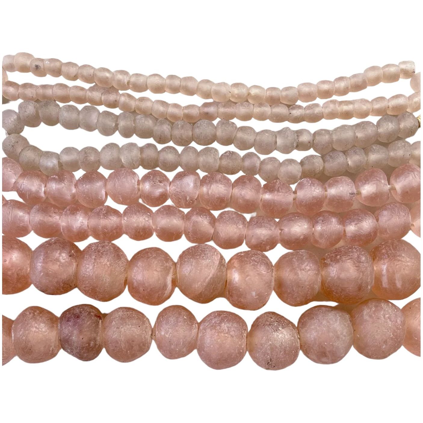 Large Recycled Pink Glass Beads - Artisan Beads from Ghana for Stylish Decor