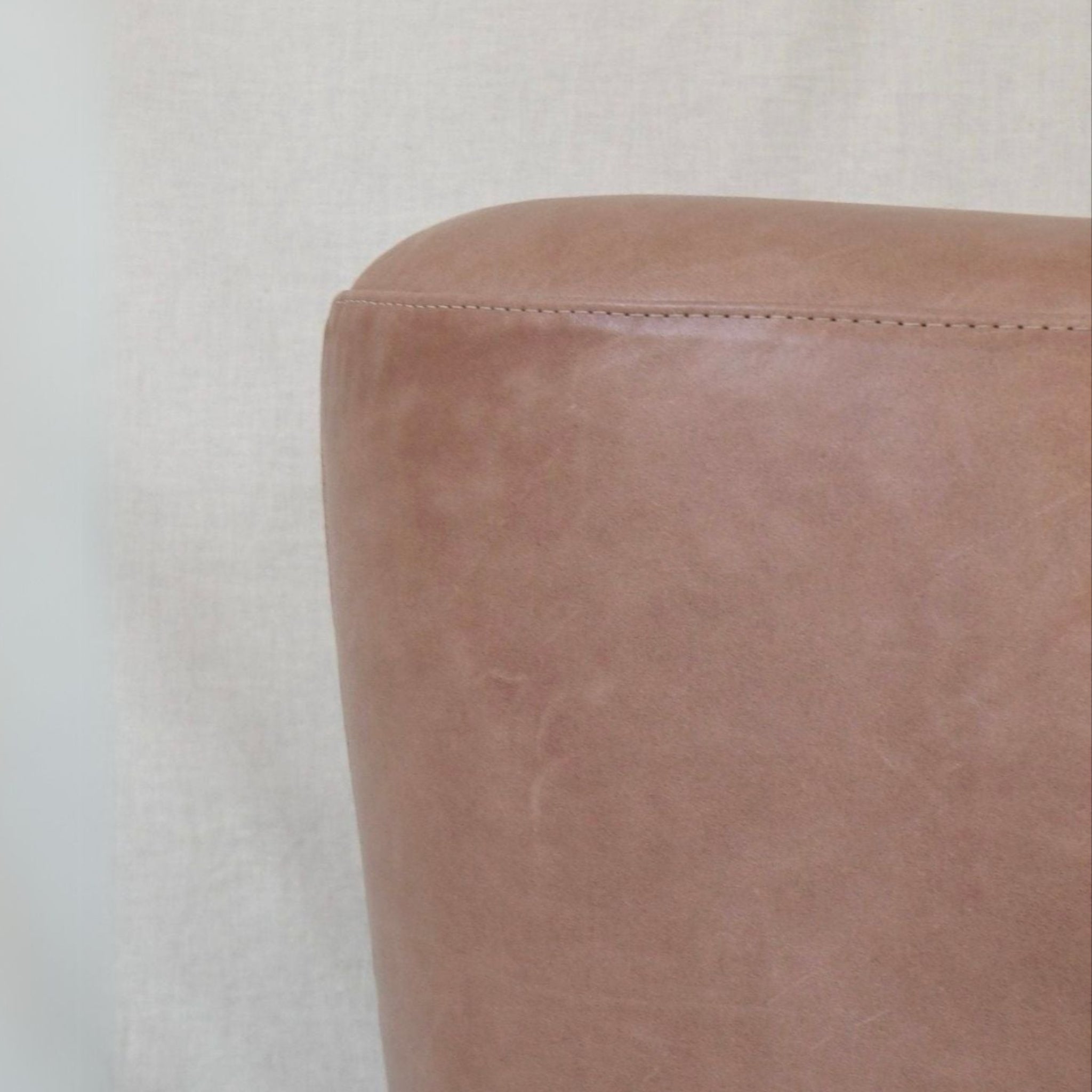 polly swivel counter stool in blush pink leather.