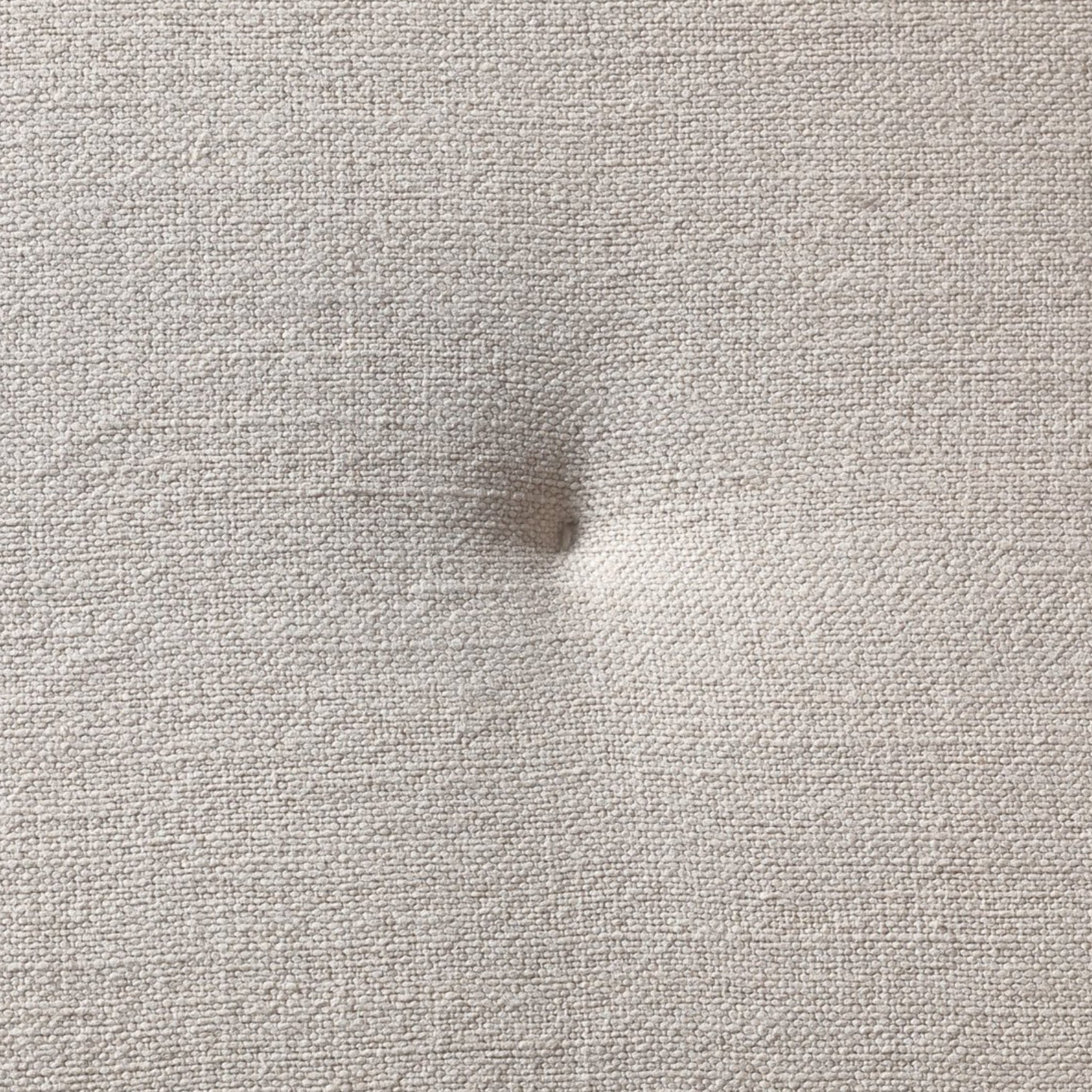 chair and a half with natural woven brown rattan frame and flax/linen cushion in Broadway Dune, 38.5 inches wide.