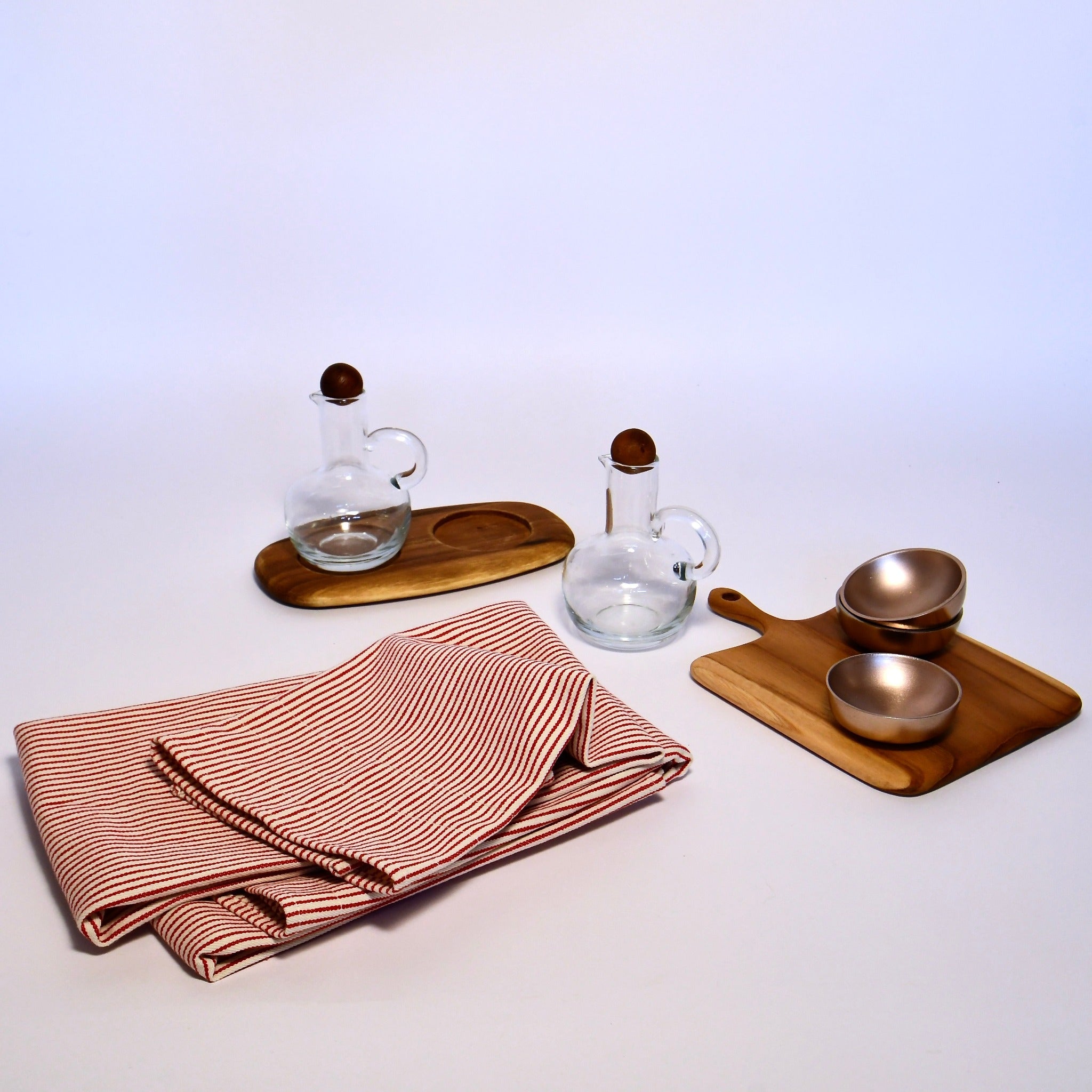 Atelier Saucier - Set of 2 Red Striped Dish Towel - Shoppe Details and Design.