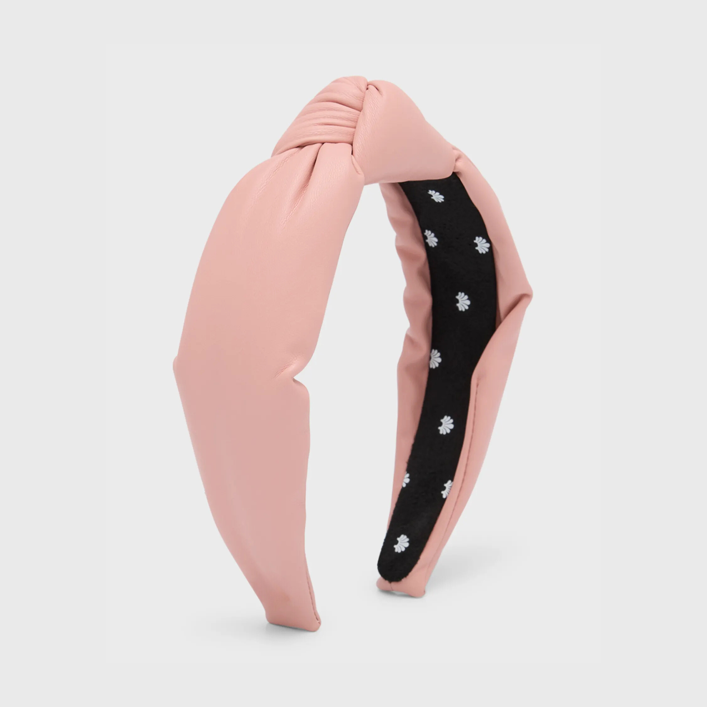 rose clay faux leather knotted kids headband | by lele sadoughi.