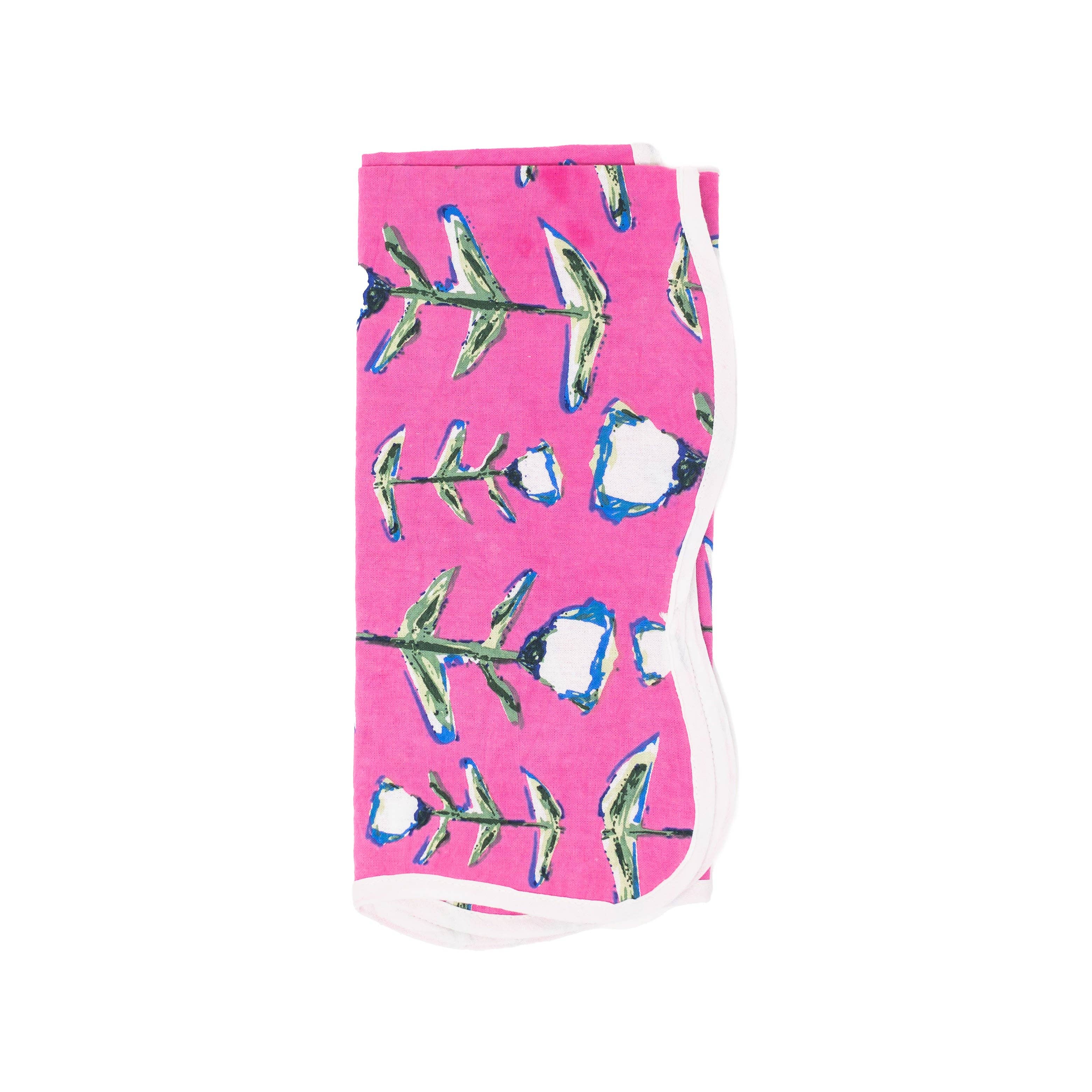 Scalloped Cotton Napkin Set of 4 Pink Tulip Modafleur (Hunter Blake X Erin Donahue Tice).