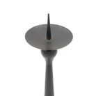 Handcrafted black-dyed brass Shizuku candle holder featuring a delicate water drop design, fits small candles approximately 5 inches high.