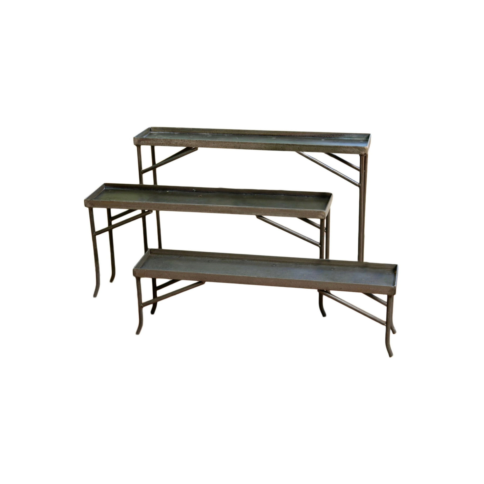 short metal fireplace planter shelf.