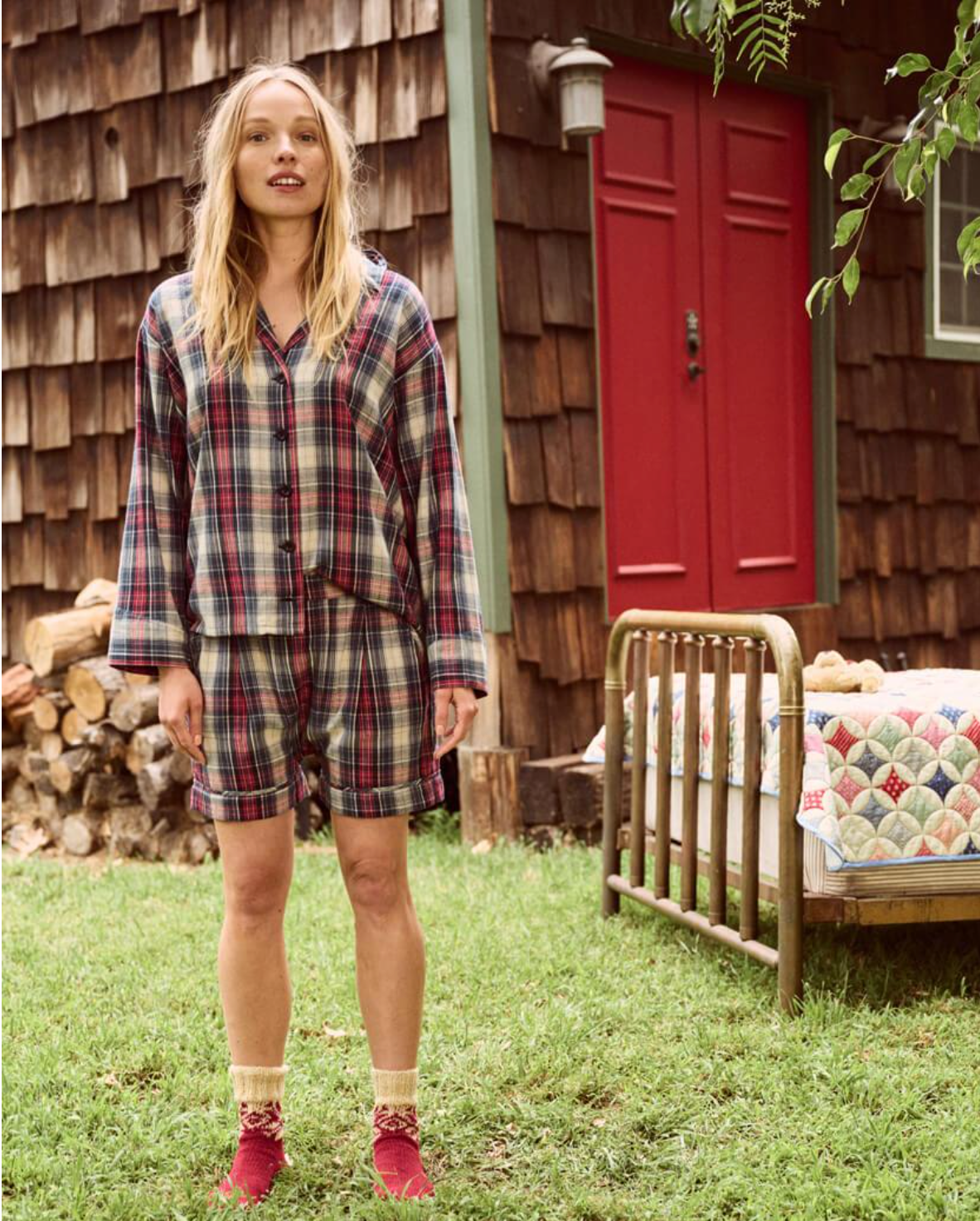 The Great Christmas Pajama Shirt in Blueridge Plaid - Shoppe Details and Design.