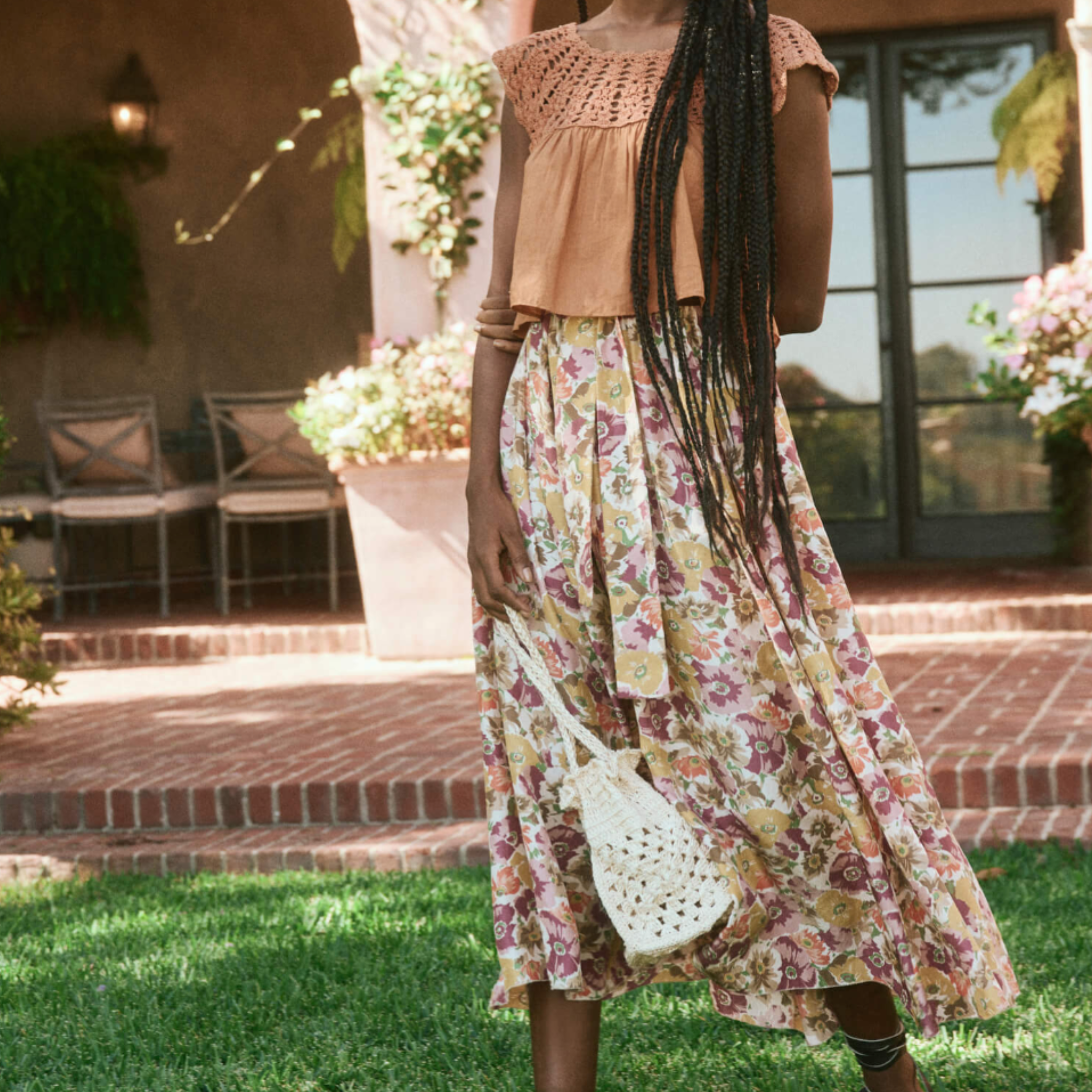 the great papyrus floral silk skirt.